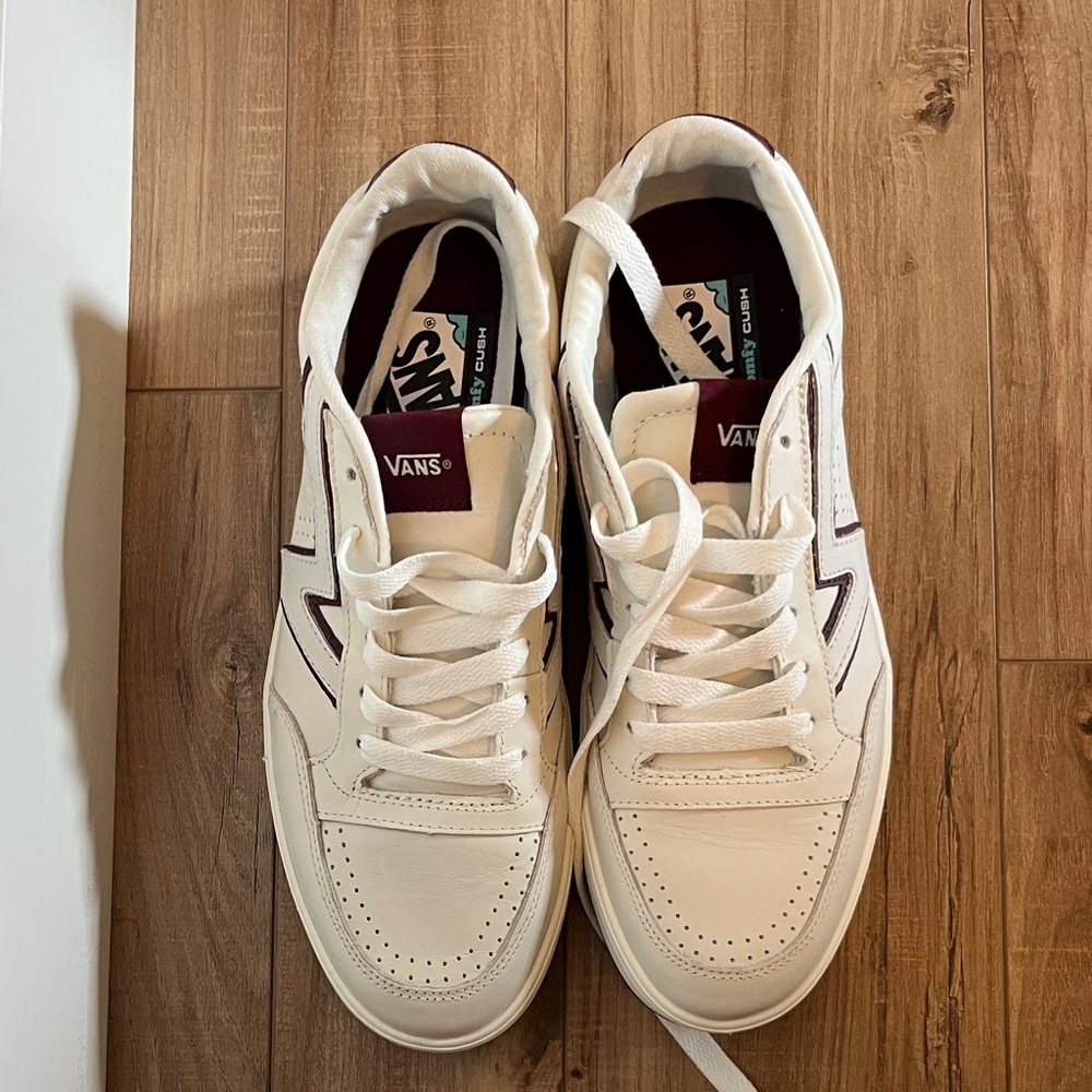 Vans White and Burgundy Sneakers for Men
